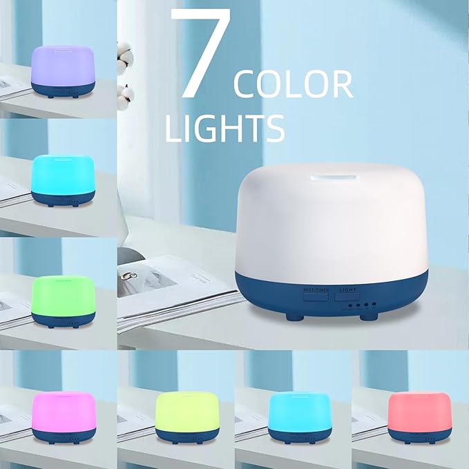 300ML Essential Oil Diffuser with Remote Control, 7 LED Color Changing Light,Ultrasonic Cool Mist Scent Humidifier - Image 3