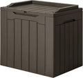 JUMMICO 31 Gallon Resin Deck Box Waterproof Indoor Outdoor Storage Boxes for Patio Furniture Cushions and Garden Tools (Brown) by JUMMICO