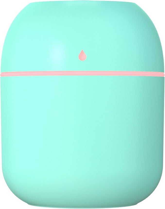 Mini USB Humidifier - Large Capacity, Ultra-Quiet 20dB, 2 Modes (Continuous/Intermittent) with Anti-Dry Burn & Night Light, Nano Mist for Room/Car/Office Desk (<10㎡) (Sky Blue, 220ml) by Unknown
