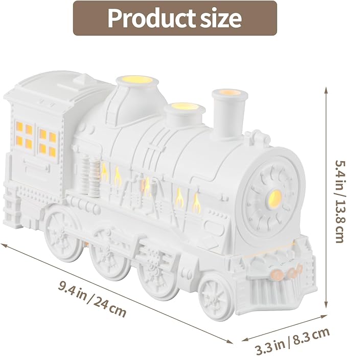 Humidifiers for Bedroom, Cool Quiet Steam Train Looking Mist Air Humidifier Diffuser for Home Baby Nursery & Plants and Auto Shut-off. (White) - Image 7