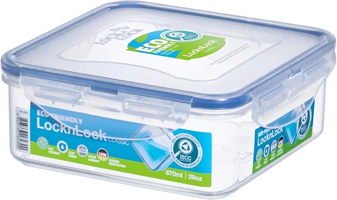LOCK & LOCK Easy Essentials Food Storage lids/Airtight containers, BPA Free, Square-29 oz-for Veggies, Clear by LocknLock