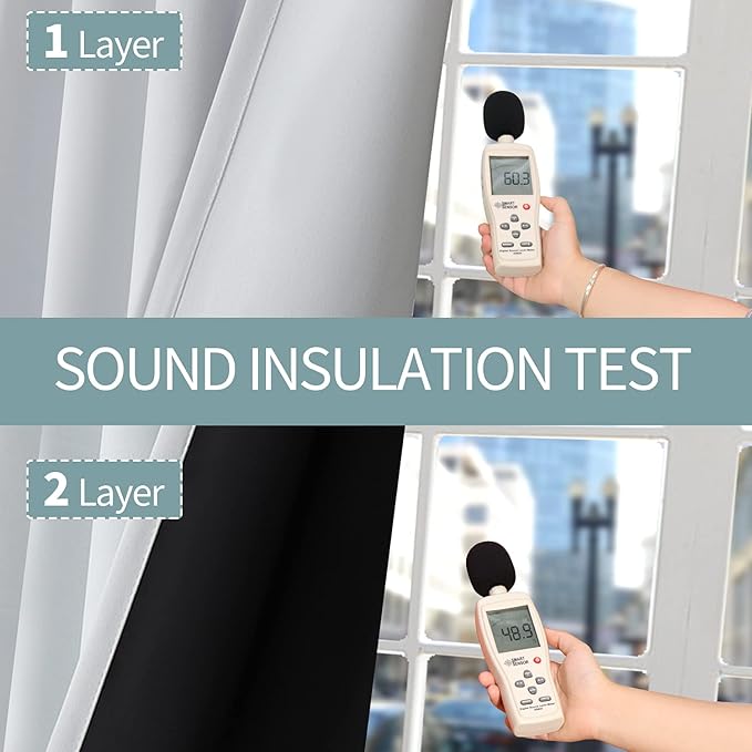 BGment Greyish White 100% Blackout Curtains for Living Room 90 Inch Length 2 Panels, Thermal Insulated Full Light Blocking Energy Save Window Drapes for Nursery Bedroom Darkening, 52 Inch Wide Each - Image 7