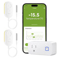MOCREO WiFi Refrigerator Thermometer with Freezer Alarm, Email Alert, App Notification, Data Logging Export, No Subscription Fee, 2 Remote Temperature Sensor for Home Kitchen, Hot Tub by MOCREO