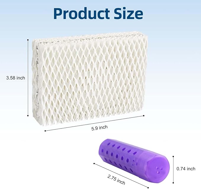 6 Pack WF813 Humidifier Filters Replacement for Equate Eqwf813 Eq-2119-Ul, Relion RCM-832 RCM-832N, ProCare PCCM-832N Cool Mist Humidifier Replacement Filter with 2 Pack Humidifier Tank Cleaners - Image 4