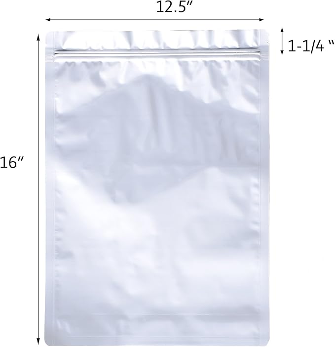 AwePackage Mylar Aluminum Foil Zipper Bag for Long Term food storage and collectibles - vacuum seal (10, 1.5 Gallon(12x16")) - Image 3
