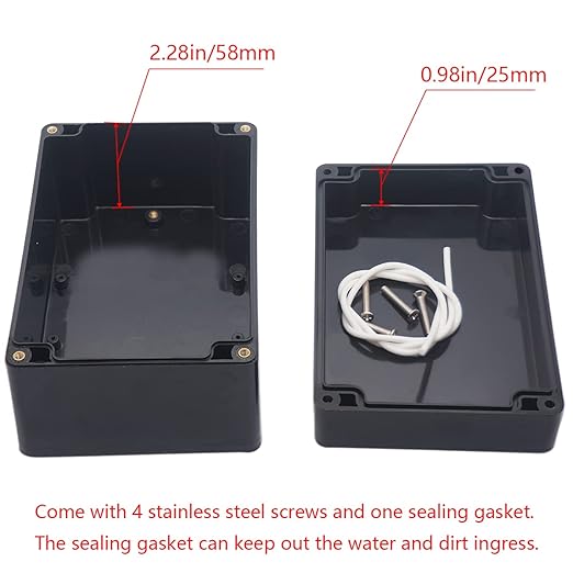 Project Box IP65 Waterproof Junction Box ABS Plastic Electrical Boxes DIY Electronic Project Case Power Enclosure 6.3x4.33x3.54 inch (160 x 110 x90 mm) - Image 4