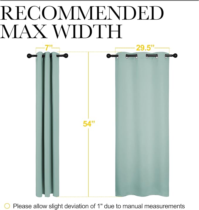 NICETOWN Window Curtain Panels, Thermal Insulated Solid Grommet Blackout Draperies/Drapes for Loft, Dorm (Aqua, One Pair, 34 by 54-inch) - Image 7