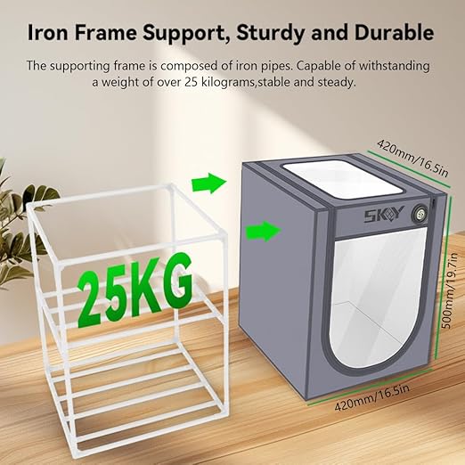 3D Printer Filament Storage Box with Thermo-Hygrometer - 2 Tiers Metal Filament Storage Rack with Cloth Cover,- 3D Filament Holder for Home, Office Workshop, Studio 20 Rolls - Grey - Image 3