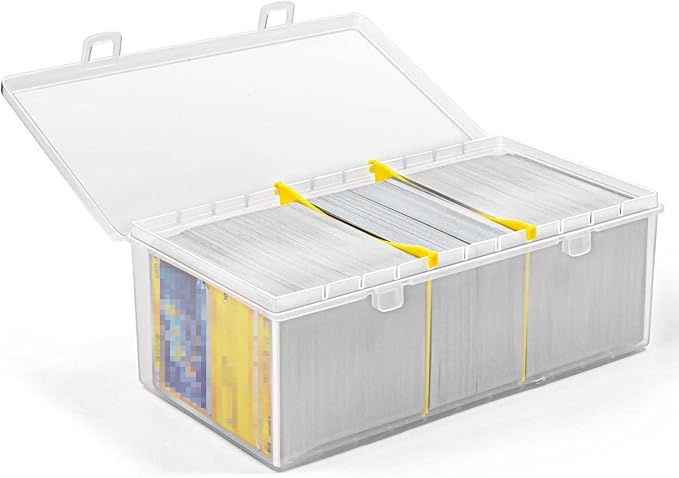 400 Count Plastic Trading Card Storage Box with Dividers, Baseball Card Storage Box, Sports Cards Holder Organizer - 1 PACK by TUTATA