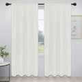 Easy-Going Rod Pocket Blackout Curtains for Bedroom, Room Darkening Window Curtains for Living Room, Thermal Insulated Noise Reduction Solid Window Drapes, 2 Panels(52x84 in, Ivory) by Easy-Going