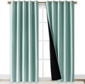 NICETOWN 100% Blackout Window Curtain Panel, Heat and Full Light Blocking Drape with Black Liner for Nursery, 84 inches Drop Thermal Insulated Drapery (Aqua Blue, 1 Piece, 70 inches Wide Each Panel) by NICETOWN