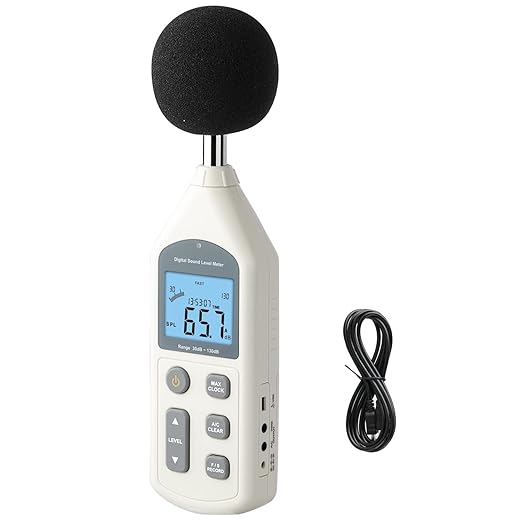 Decibel Meter, Professional Sound Level Meter with Backlight Display, USB Available SPL Meter 30 to 130dB, EC651 & ANSI S1.4 Standards A/C Weighted Sound Meter, Noise Meter with Records to 4700 by XRCLIF