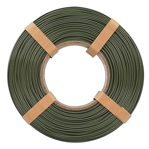 Inland V2 PLA PRO (PLA+) 3D Printer Filament Refill, 1.75mm Spooless Filament, Dimensional Accuracy +/- 0.03mm, 1KG (2.2lbs) Olive Green Refill for Inland Reusable Spools, Bambu Lab Compatible - Image 2