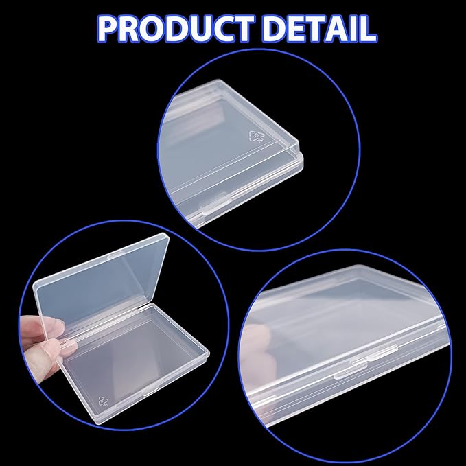4 Pcs Mini Trading Card Case Clear Plastic Storage Box Game Card Deck Box Cards Holder Box Plastic Organizer Container for Bankcard Bussiness Cards - Image 6