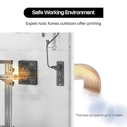 3D Printer Cabinet, 3D Printer Enclosure with Ventilation, Thermo-Hygrometer and LED Light, Effectively Noise Reduction, Fits 3D Printers Up to 23''W x 22.4''D x 25.4''H - Image 3