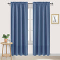 DWCN Blackout Curtains – Thermal Insulated, Energy Saving & Noise Reducing Bedroom and Living Room Curtains, Dusty Blue, W 52x L 84 Inch, Set of 2 Rod Pocket Curtain Panels by DWCN
