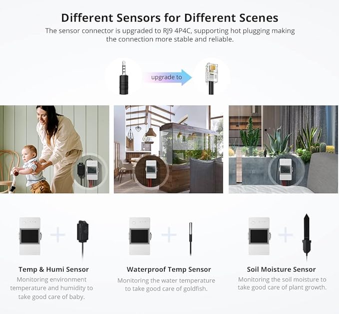 Smilewolf TH Elite 16A/20A WiFi Smart Switch Temperature and Humidity Monitoring Switch Smart Home work with DS18B20/ THS01/ RL560 (THR316D) - Image 4