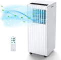 8000Btus Portable Air Conditioner with Cooling, Dehumidifier, Fan 3-IN-1 Indoor AC, 24H Timer, 2 Wind Speeds, Sleep Mode, Portable AC with Remote Control for Home Offices Garage by JustSmart