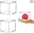 Acrylic Box Clear Box with Lid for Display, Plastic Square Cube 2 Pack Storage Contanier Party Decorative Boxes by KissYou
