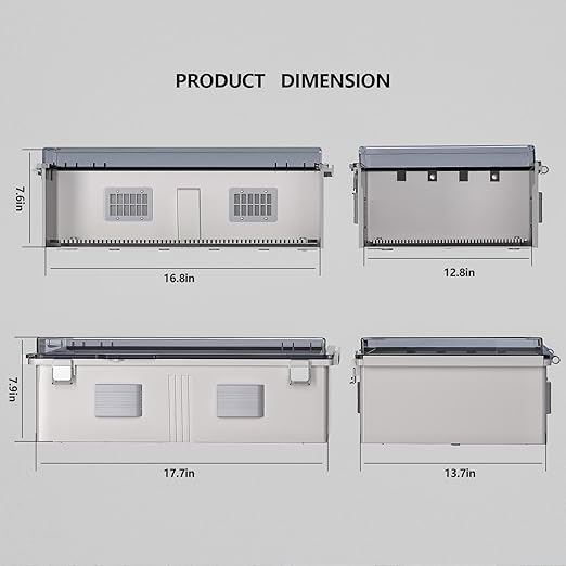 ABS Electrical Junction Box, Ventilated Design, Cable Grommets, IP65 Waterproof Enclosure, Indoor/Outdoor Use with Mounting Panel.. (Clear Cover, 17.7"x13.7"x7.9") - Image 6