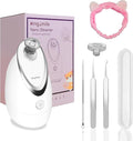Kingsmile Facial Steamer, 3 in 1 Face Steamer for Facial,Compact NanoSteamer with Aromatherapy,Face Humidifier - Adjustable Nozzle, Warm Mist Steamer for Home SPA, Stainless Steel Skin Kit & Headband by Kingsmile