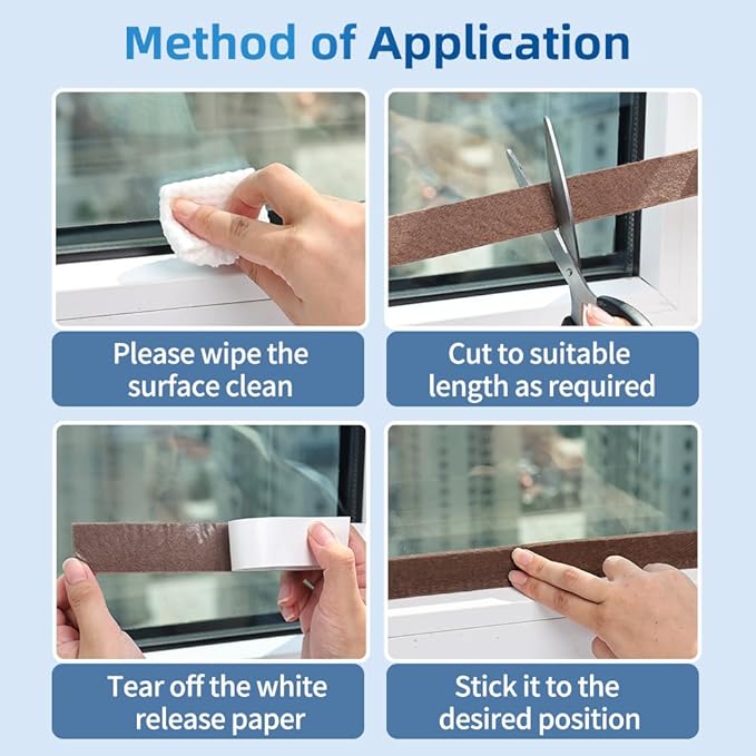 Moisture Absorbent Tape for Window Sill (1.18” x 13’) Brown Condensation Drip Strip Reusable, Prevents Small Lakes for Home - Image 8