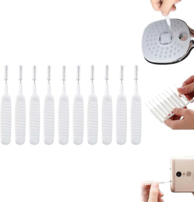 Upgrade Shower Head Cleaning Brush, Gap Hole Anti-Clogging Cleaning Brush, Shower Head Cleaner Picks Brush Tiny Cleaning Brush for Shower Head, Multifunction Shower Head Cleaning Brushes (10PCS) by Viwgnxy