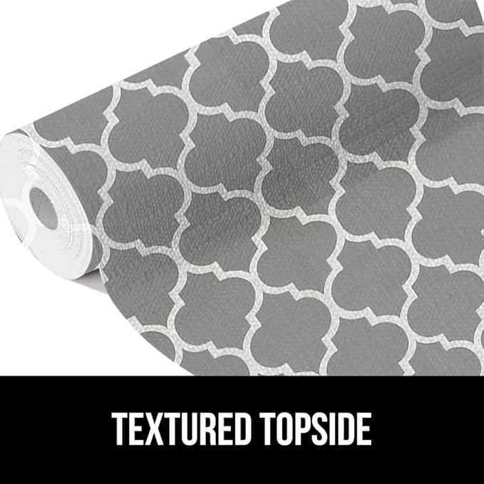 GORILLA GRIP DripGuard Shelf Liner, Non-Adhesive Drawer and Kitchen Cabinet Protector, Strong Grip Slip Resistant Underside, Smooth Surface Liners for Cabinets, Bathroom Closets 17.5x120 In White Gray - Image 7