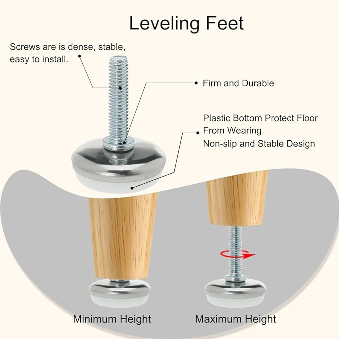 uxcell M6 x 25 x 30mm Screw on Furniture Glide Leveling Feet Adjustable Leveler Pad for Chair Industrial Machine Desk Leg 24pcs - Image 4