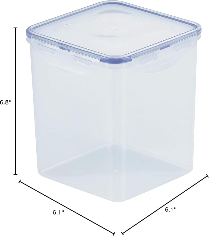 LOCK & LOCK Easy Essentials Pantry Food storage containers with lids / Pantry storage / Airtight containers, BPA free - Square - 11 cup - Great for Sugar, Clear - Image 7