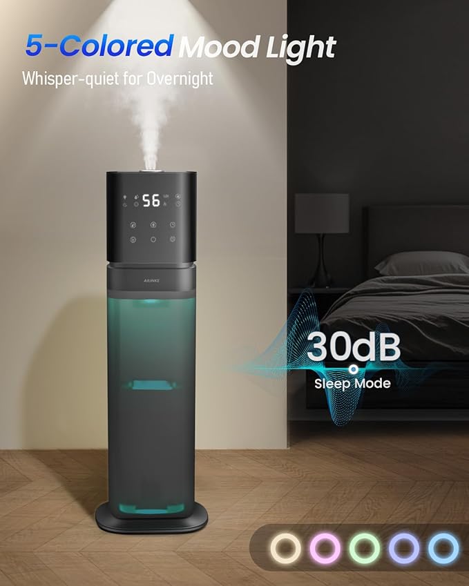 Smart Humidifier Large Room, 2.1Gal/8L Humidifiers for Bedroom with Extended Tube&Night Light, Whole House Cool Mist Humidifiers, WIFI App&Voice Control, School/Office/Warehouse, Dark Blue - Image 8