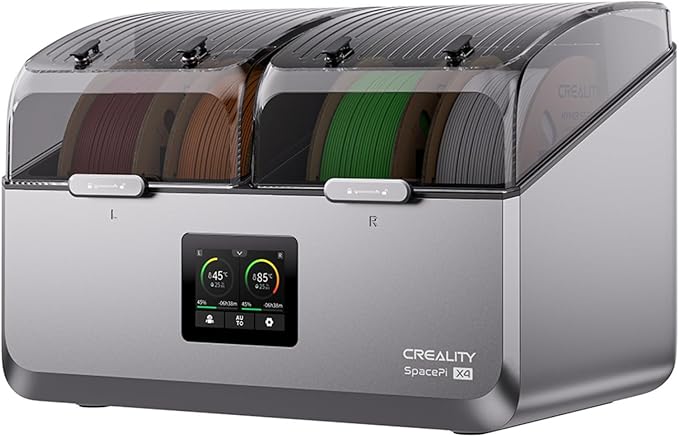 Creality SpacePi X4 Filament Dryer Box with 200W PTC Rapid Heater, 4-Spools Filament Storage Box, Dual Independent Heating Chambers, One-Key Operation, Compatible with PLA, PETG, ABS, TPU, PC, PA,PAHT by SainSmart