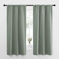NICETOWN Window Curtains Blackout Drapes - Thermal Insulated Solid Rod Pocket Blackout Curtains/Draperies for Living Room (Greyish Green, One Pair, 34 by 63-Inch) by NICETOWN