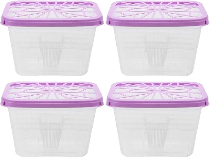 Amosfun 4pcs Moisture Absorbing Box Reusable Plastic Container for Home Refillable Moisture Absorber Holder - Image 8