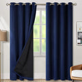 BGment Thermal Insulated 100% Blackout Curtains for Bedroom with Black Liner, Double Layer Full Room Darkening Noise Reducing Grommet Curtain (52 x 84 Inch, Navy Blue, 2 Panels) by BGment