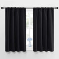 NICETOWN Black Blackout Curtains and Drapes 48 inches Long, Privacy RV Draperies for Small Windows, Thermal Insulated Curtain Panels (42" Wide, 2 Panels) by NICETOWN