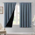 H.VERSAILTEX 100% Blackout Curtains for Bedroom Thermal Insulated Blackout Curtains for Living Room 63 Inches Long Rod Pocket Curtains with Black Liner 2 Panels Set, Stone Blue by HVERSAILTEX
