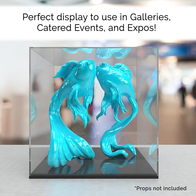 Marketing Holders 12" x 12" Clear Acrylic Display Box with Black Base Versatile Lucite Retail Product Dust Cover for Collectibles and Memorabilia - Image 2