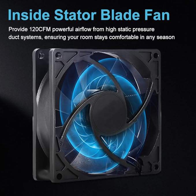 Smart Register Booster Fan 4” x 10” with Thermostat Control Intelligent Heating Cooling Trigger, 10 Fan Speed Adjustable AC Air Vent Fan Booster for Room Wall Floor White - Image 4
