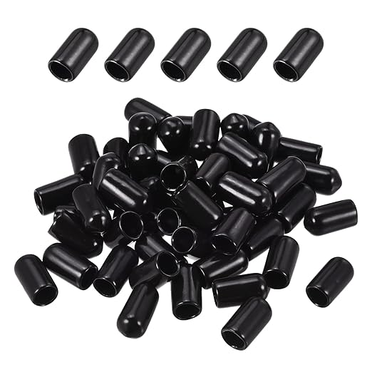 DMiotech 100 Pack 7mm ID Black Screw Thread Protectors Rubber End Caps Bolt Covers for Screw Bolt Furniture Pipe by DMiotech