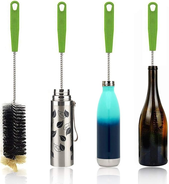 Long Bottle Brush, 17 in Bendable Cleaner Brushes for Cleaning Neck Beer Bottles, Wine, Baby Bottles, Water Bottles, Tumblers, Flask, Bird Feeder, Vase, Pipes and Brewing Supplies 7 Pack - Image 2