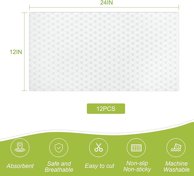 Cooyes 12 PCS Refrigerator Liners, 12" x 24" Non-Slip Fridge Liners Strong Absorbent Washable Non-Adhesive, Refrigerator Shelf Liners and Mats for Shelves, Drawers, Kitchen Cabinets(Gray Slate) - Image 8