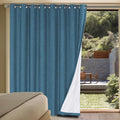 H.VERSAILTEX Linen Blackout Curtains Durable Thick Textured Linen Look 100% Blackout Patio Door Curtain Anti Rust Grommet Extra Wide Sliding Door Curtain Panel, Blue Sapphire, W100 x L108 inch by HVERSAILTEX