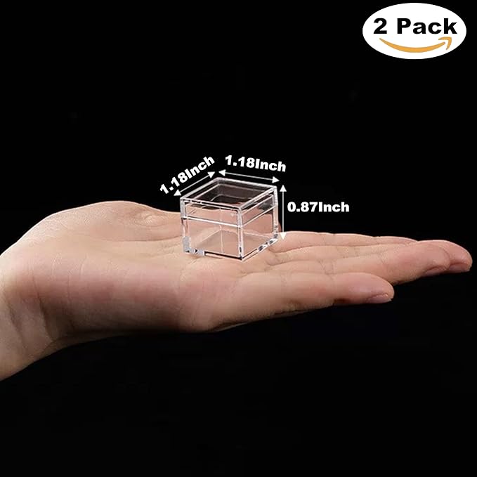 KissYou Small Acrylic Box with Lid Clear Candy Boxes for Display Party Decoration Plastic Square Cube - Image 2