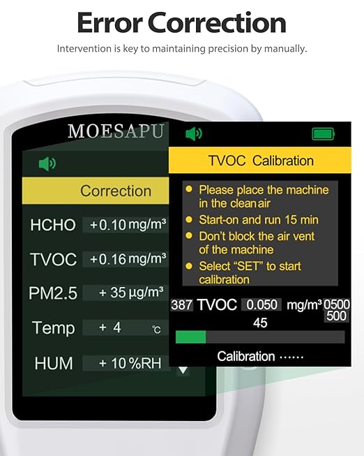 8-in-1 Air Quality Monitor, HCHO TVOC PM2.5 CO CO2 Detector, Formaldehyde Alarm, Particulate Matter Tester, Carbon Monoxide and Dioxide Meter, AQI with Temperature Humidity Reader in Home - Image 8