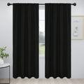 Easy-Going Rod Pocket Blackout Curtains for Bedroom, Room Darkening Window Curtains for Living Room, Thermal Insulated Noise Reduction Solid Window Drapes, 2 Panels(42x84 in, Black) by Easy-Going