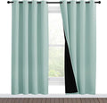 NICETOWN 100% Blackout Window Curtain Panels, Full Light Blocking Drapes with Black Liner for Nursery, 78-inch Drop Thermal Insulated Draperies (Aqua Blue, 2 Pieces, 55-inch Wide Per Panel) by NICETOWN