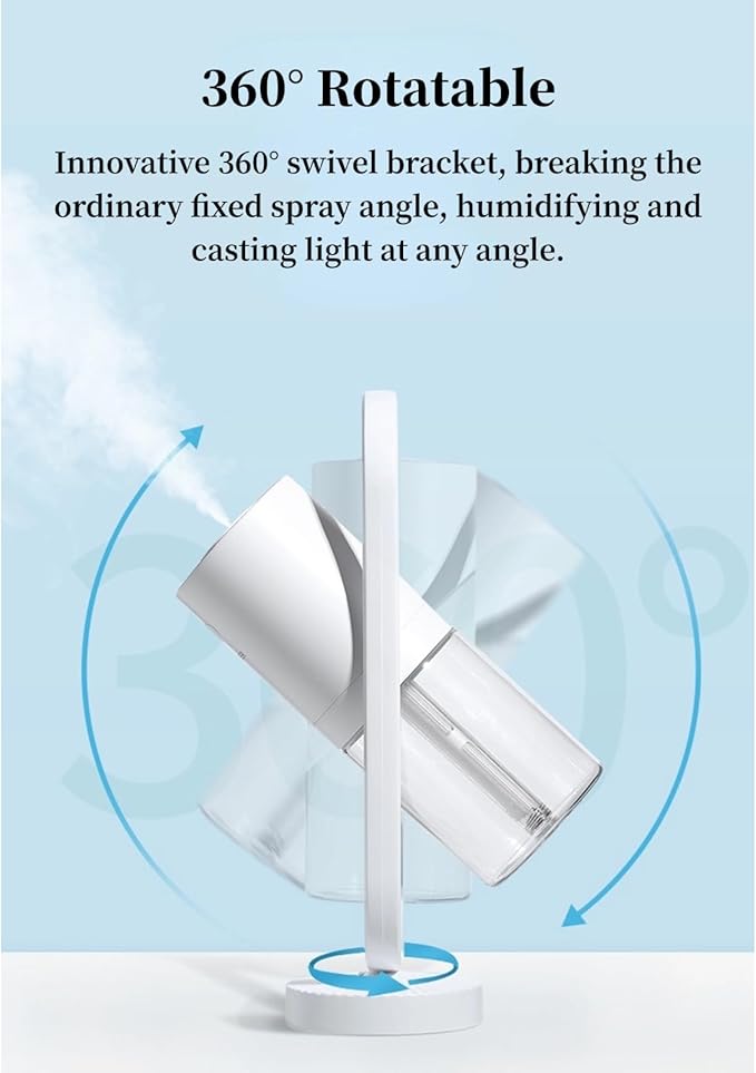 Portable Mini Humidifier, Compact 360° Rotating Cool Mist Air Humidifier Automatic Shutdown for Office for Home for Travel (#4) - Image 5