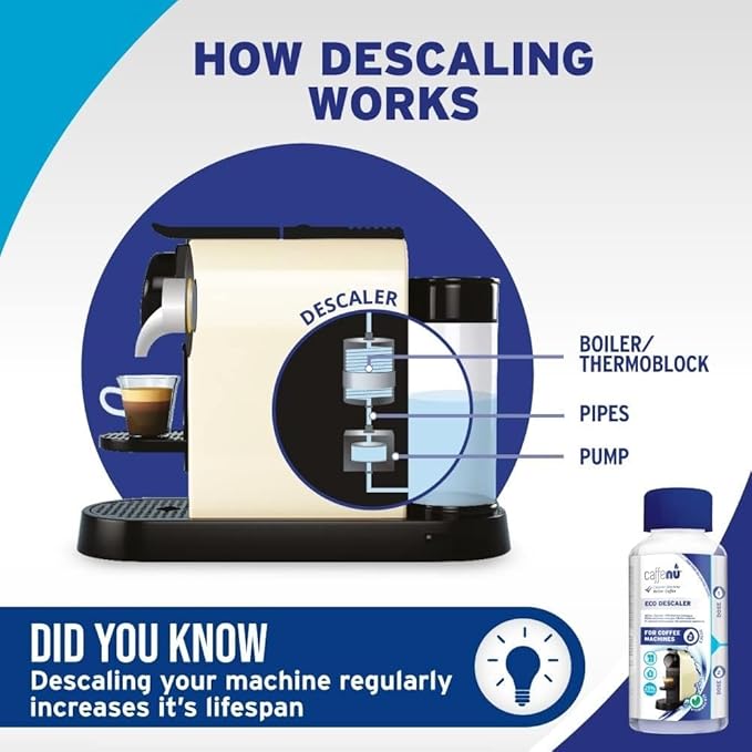 Universal Coffee Machine Descaling Solution. Coffee Machine Descaler Liquid 4 Uses. Descaler Kit. Part of your Barista Accessories Set. Compatible with Nespresso, Phillips, Lavazza, Verismo and More! - Image 3