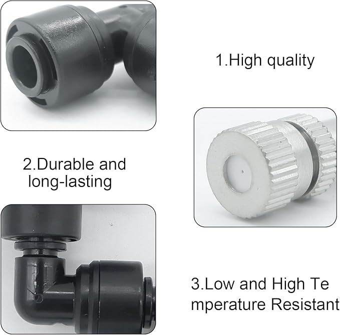 4 Pack Reptile Mister Nozzles，Reptile Misting Nozzles 1/4'', Reptile Fogger Fine Mist Nozzles for Full Water Coverage, Replacement Micro Spray Nozzles - Image 4